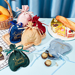 6 Set mit 6 Farben Samt-Geschenkbeuteln mit Kordelzug für Schmuck&nbsp;ABAG-BC0001-46