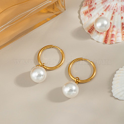 Boucles d'oreilles créoles rondes en acier inoxydable 304&nbsp;FU0262