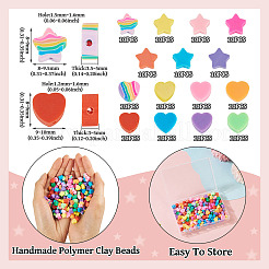 150pcs 2 Arten handgemachte Polymer-Ton-Perlen&nbsp;CLAY-TA0001-73