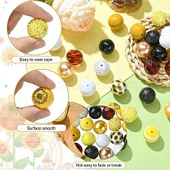 Diy-Kaugummi-Armband-Anhänger-Dekorationsbausatz für das Sonnenblumen-Thema&nbsp;MACR-CJC0005-02A-01