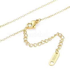 Collar con colgante de cruz religiosa de acero inoxidable 304 con revestimiento iónico (IP) para mujer&nbsp;NJEW-K276-05A-G