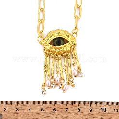 Legierung Strass Anhänger Halsketten des bösen Blicks&nbsp;NJEW-A037-01G