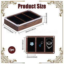 Caja cuboide de almacenamiento con imán de madera y terciopelo&nbsp;CON-WH0200-06A