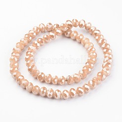 Chapelets de perles en verre électroplaqué&nbsp;EGLA-P018-8mm-FR-A03