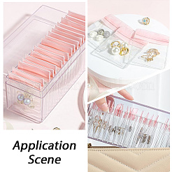 Rechteckige transparente Aufbewahrungsboxen für Schmuck aus ABS-Kunststoff mit Deckel und PVC-Beuteln&nbsp;CON-WH20001-17B