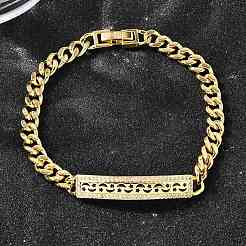 Messing-Armbänder mit Mikropflaster und klaren Zirkonia&nbsp;BJEW-F498-01B-G