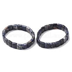 Pulseras elásticas de cuentas facetadas de sodalita natural para mujer&nbsp;BJEW-K251-08H