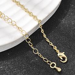 2.5 mm Messing-Halsketten mit gedrehten Unendlichkeitsgliedern für Damen&nbsp;NJEW-F366-07A-G