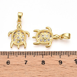 Pendentifs avec zircon cubiques à micro-pavés en laiton&nbsp;KK-N257-06G