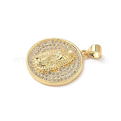 Pendentifs avec zircon cubiques à micro-pavés en laiton&nbsp;KK-D426-10G
