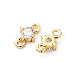 Ciondoli connettore in ottone con pavé di zirconi cubici trasparenti&nbsp;KK-F916-12G
