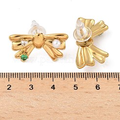 Pendientes de acero inoxidable 304 con micropavé de circonitas cúbicas&nbsp;EJEW-D309-04G