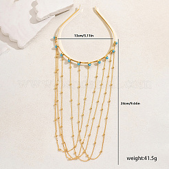 Eleganti orecchini vintage in ferro e vetro mediorientali con nappe&nbsp;SN0102-1