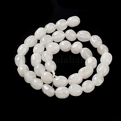 Fili di perline giada bianco naturale&nbsp;G-E614-B01-08