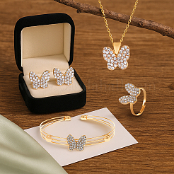 Schmetterling Herz Strass Schmuckset&nbsp;SJEW-HY0001-14