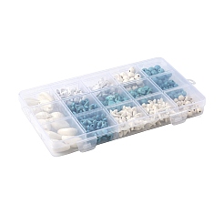 192 Stück 6 Stile synthetische türkise Perlen&nbsp;TURQ-FS0001-07