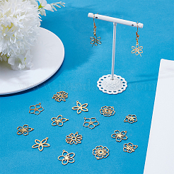 16 pièce 8 styles 201 pendentifs en acier inoxydable&nbsp;STAS-WR0001-40
