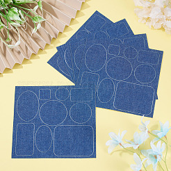 5 feuille de patchs autocollants en denim&nbsp;PATC-TA0001-61C