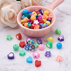 240pcs 8 Arten handgemachte Polymer-Ton-Perlen&nbsp;CLAY-CD0001-07