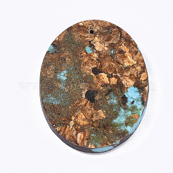 Montierte natürliche Bronzit- und synthetische Türkisanhänger&nbsp;G-S329-033