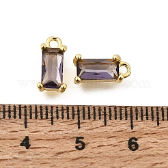Ciondoli di vetro di ottone&nbsp;KK-Z156-02G-03