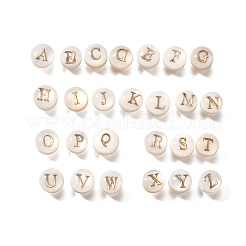 26 pz 26 stili perline a disco in conchiglia bianca naturale con fette di ottone&nbsp;BSHE-Z008-10