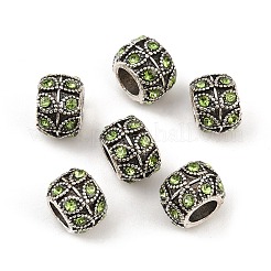 Antikes Silber überzogene Legierung Rhinestone-großes Loch European Beads&nbsp;MPDL-R041-02D