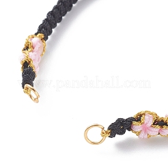 Fabricación de pulseras trenzadas con cuentas de hilo de poliéster y nailon&nbsp;AJEW-JB00945-03
