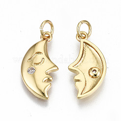Pendenti in zirconi cubici trasparenti in micro pavè di ottone&nbsp;ZIRC-S067-181-NF