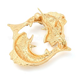 Goldene Zinklegierung mit Strassbroschen&nbsp;LS-JEWB-B018-03G-11