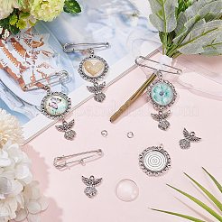 DIY Blanko Kuppel & Engel Legierung Hochzeitsstrauß Charm Herstellungsset&nbsp;DIY-SC0025-11