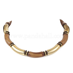 Colliers de perles en acrylique bicolore de 12 mm&nbsp;NJEW-JN05373-01