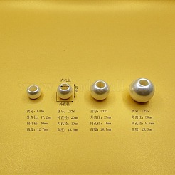 Perle europee di plastica imitazione perla in abs&nbsp;SACR-WH0013-02F
