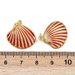 Muschelförmige Anhänger aus Messing-Emaille&nbsp;KK-I377-06G-A01