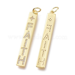 Pendenti in zirconi cubici trasparenti in micro pavè di ottone&nbsp;ZIRC-I048-17G