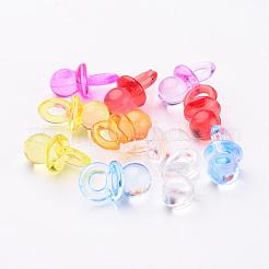 Colore misto acrilico trasparente pendenti bambino ciuccio&nbsp;X-TACR-R16-M