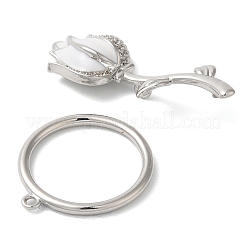 Messing Micro pave Zirkonia Knebelverschlüsse&nbsp;KK-N254-85P