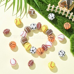 12 Stück 6 Stile Sport Thema undurchsichtige Acrylharzperlen&nbsp;MACR-YW0004-78