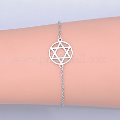 Pulseras de eslabones de acero inoxidable 201 resistentes al deslustre&nbsp;BJEW-T011-JN491-1