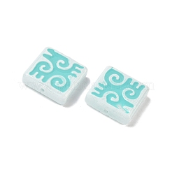 Cuentas de vidrio teñidas y horneadas con pintura teñida y calentada&nbsp;LAMP-D004-03D