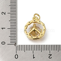 Placage de crémaillère en laiton micro pavé pendentifs en zircone cubique claire&nbsp;KK-G500-20G