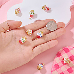 8 Stück Cupcake-Anhänger aus Glasperlen in 4 Farben&nbsp;FIND-TA0009-15
