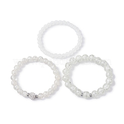 3 stücke 3 stil glas runde perlen stretch armbänder set&nbsp;BJEW-JB09736