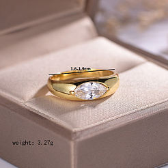 Sterling Silber CZ Augenförmiger Ring für Frauen Hochzeitsfeier Geschenk&nbsp;KW2493-2