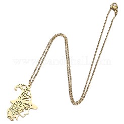 Collane con ciondolo a forma di strega in acciaio inossidabile per Halloween 201 per donna&nbsp;WG0654A-01