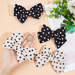 4 Stück 2 Farben Polka Dot Muster Polyester Bowknot Schuhdekorationen&nbsp;AJEW-HY0001-39