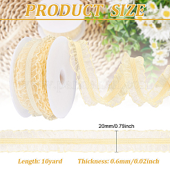 Bordure en dentelle plissée élastique chinlon&nbsp;OCOR-WH0060-44C
