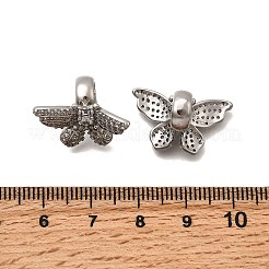 Messing Micro Pave klare Zirkonia europäische Perlen&nbsp;KK-Z126-23P