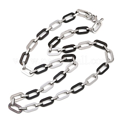 Colliers à maillons ovales en acier inoxydable 201 pour femmes&nbsp;NJEW-B143-04EBP