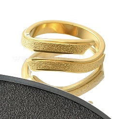 Anello polsino in acciaio inossidabile 304 testurizzato per donna&nbsp;RJEW-L126-13B-G